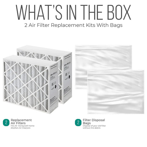 20x25x4 Furnace Filter Replacement With MERV 11 Media For Cleaner Air Captures 0.3 Micron Particles Includes Homequip Disposal Bag
