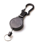 Retractable Carabiner Keychain With 36 Inch Cord, Built Tough As Nails, Holds Up To 6 Oz, Heavy Duty Aramid Fiber Cord, black housing