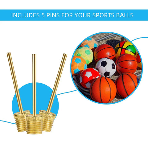 14 Piece Air Pump Adapter Kit With Ball Inflator Needles And Nozzles For Inflatable Pool Toys, Bike Tires, Air Mattress, Basketball And More