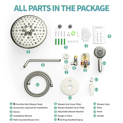 Top Tier Brushed Nickel Shower System Featuring 10 Inch Multifunctional High Pressure Head And Handheld Sprayer Plus Quick Swap Valve For A Major Bathroom Glow Up