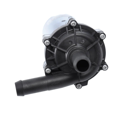 Front view of an Electric Auxiliary Engine Water Pump For Select Chevy Silverado 1500 Ford F 150 Mustang GMC Sierra 1500 Range Rover Range Rover Sport