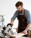 Man woodworking while wearing All-Day Comfort Anti Fog UV400 Safety Glasses With Ultralight Rubber Temples And Arc Frame Goggles For Men And Women Clear Vision Eye Protection For Work And Play.