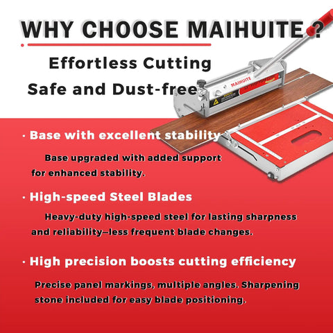 10 Mm All In One Vinyl Cutter Pro Floor Cutting Tool Ready Out Of The Box With A Heavy Duty One Piece Base No Assembly Ultra Rigidity For Clean Precise Vinyl Floor Cuts And Fast Hassle Free Projects. angled vinyl cutter with one-piece base on floor plank