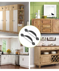 12 Pack Rustic Barn Door Handles Do It All Black 3 Inch Gate Pulls For Cabinets Closets Garage Drawers Indoor Outdoor Use 66mm Hole To Hole Screws Included displayed in various furniture settings