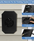 Two Piece Siding Mounting Block Kit For Outdoor Lights 1/2 Inch Lap Double Black Finish With Built In Junction Box And NM Cable Connector No Fuss Install Paintable Surface on siding