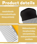 Front view: two-piece crinkle cutter set with black ergonomic handles and stainless steel blades for vegetables and fries