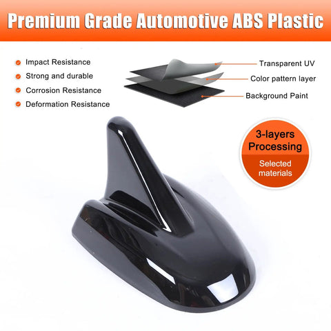 Maserati Ghibli Quattroporte Roof Shark Fin Antenna Cover Cap Trim Upgrade For 2017 2018 2019 2020 2021 2022 2023 2024 Black Exterior Decoration Accessory Built From Premium ABS Easy Fit And Dope Finish