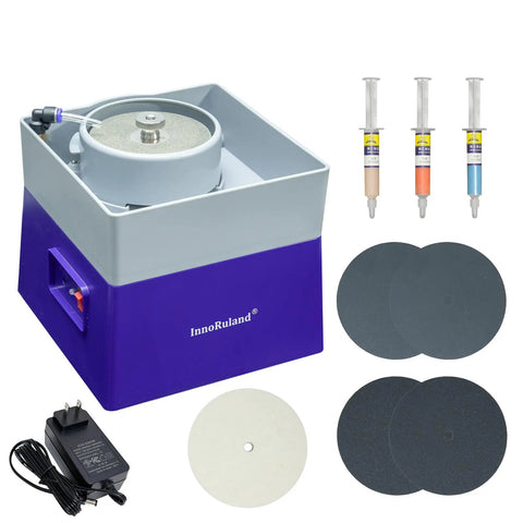 4 Inch Flat Grinding Machine For Stone And Rock Polishing Be A Go To Workhorse Grinder And Shaper Tool Kit with accessories
