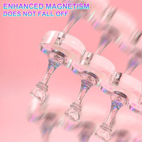 Pro Grade Magnetic Nail Stand For Press Ons With Thick Base And Taller Pegs Anti Tip Acrylic Nail Holder close-up view