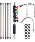 Pressure Washer Extension Wand Set, 15 Inch Stainless Steel Lance Kit With 30 Degree, 90 Degree And U Shaped Wands, Six Nozzle Tips