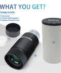 8-24mm Zoom Eyepiece For Telescope 1.25 Inch with dust covers and protection case, wide field view 40 to 60 degree.