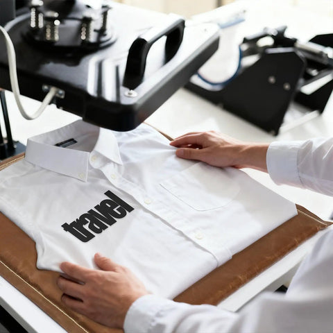 "Nonstick PTFE Heat Press Pillow Set For Screen Printing And HTV Sublimation, Heat Resistant Up To 428F, 4 Pack With 4 Sizes in use on shirt"