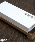 Pro Grade Japanese Whetstone Sharpener 1000 Grit Water Stone For Knives 8x2.85x0.9 Inch on Wooden Base