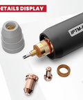 Close-up of Pro Grade IPTM80 Non HF Pilot Arc CNC Plasma Cutting Torch 80 Amp Straight Torch components on display