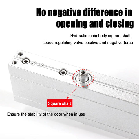 Heavy Duty Commercial Door Closer With Invisible Mount showing square shaft hydraulic component for 40-60 kg doors