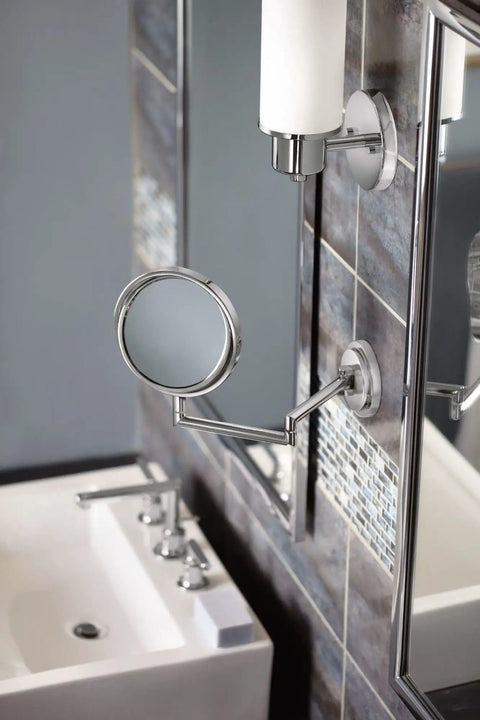 1 Light Dual Mount Vanity Light In Chrome Finish With Frosted Glass For Bathroom American Style Fixture Up To 100W Bulb Easy Install Model DN0761CH Durable Metal Construction Upgrade Your Space For That Dope Bath Vibe