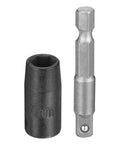 Heavy Duty Shallow 6 Point Impact Socket Set With Adapter Kit For 7mm Metric Hex Bolts And Nuts Features CR-V Steel Construction Plus 1 4 Inch Drive Depth And Extension Bar Accessory Tool, 7mm socket and adapter