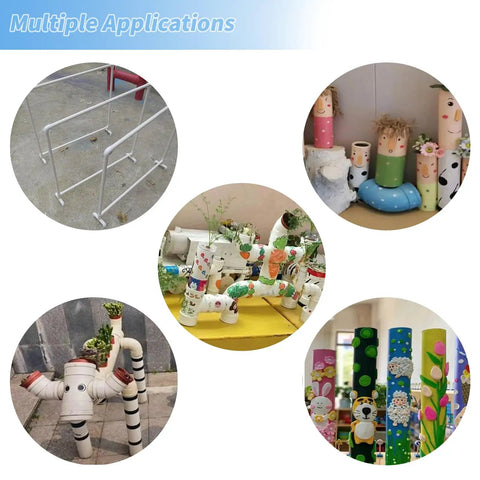One Inch PVC Pipe Set Ten Pieces Schedule 40 White For DIY Projects used for various crafts and structures.
