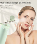 Facial Oxygen Spray Machine High Pressure Nano Steamer with 0.3mm Nozzle in use for deep hydration skin care
