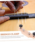 Guitar Bridge Clamp Repair Tool Set For Acoustic Guitars Pro Luthier Wrench Kit, securing bridge, wood, and metal setup.