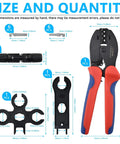 Solar Cable Crimping Tool Kit With 6 Pairs Solar Panel Connectors 1 Crimper Straight And Cross Spanner Wrenches Portable Carry Bag