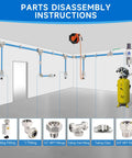 Parts disassembly instructions for Heavy Duty 3/4 Inch Compressed Air Line Kit For Shop And Garage With HDPE Aluminum Rapid Air System