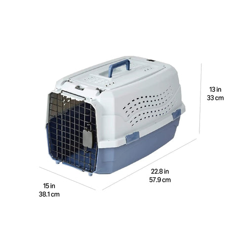 Pack Up Your Pooches For Vacation In This Road Ready Hard Sided Pet Carrier For Medium Puppies And Cats Featuring Front Top Entry Doors Heavy Duty Plastic Shell Secure Crossflow Ventilation And Grip Handle