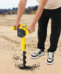 Person using Cordless Post Hole Digger 350W Electric Auger With Drill Bit And Charger 550RPM Battery Powered 2000mAh