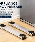 Heavy Duty Adjustable Appliance Mover Dolly With 24 Silent Wheels For Washing Machine And Sofa Moving,Telescopic Heavy Metal Frame Roller shown at a low angle.