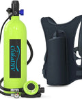 1.9L Mini Scuba Tank For Adults Portable Diving Kit For Snorkeling And Shallow Water Exploration Lightweight Green Delivers About 115 Breaths At 200 Bar For Extended Underwater Time