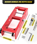 Aluminum Alloy Door Hinge Mortiser And Adjustable Jig For Hinge Installation From 2.5 Inch To 5 Inch In Length Supports Square Corner And Radius Hinges One Quarter Inch And Five Eighth Inch With Built In Depth Gauge For Precise Mortises displayed with components