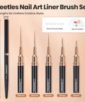 Liner Nail Art Brush Set Of 5 With Palette Holder For Long Lines And Fine Details Metallic Nail Pens 5mm 9mm 15mm 20mm 25mm