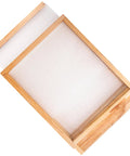 Screened Bottom Board For Beehives, 10 Frame With Entrance Reducer, solid wood design, top view, durable beekeeping supplies for ventilation