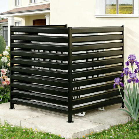 38 Inch Wide By 42 Inch High Air Conditioner Fence Screen Three Panel Outdoor Enclosure for backyard equipment concealment