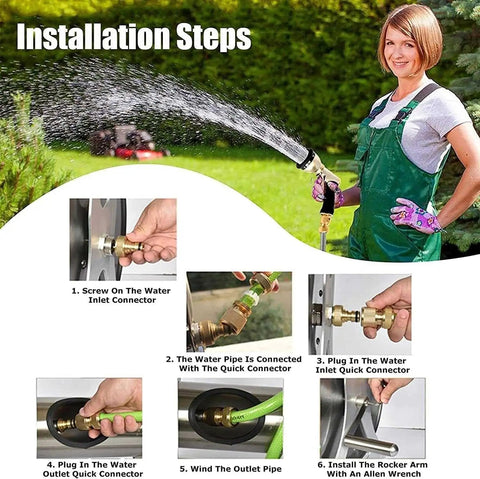 Installation tutorial for Smooth As Butter Wall Mounted Retractable Garden Hose Reel with heavy duty steel components.