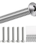 Heavy Duty 30 Pcs #8-32 X 1-3/4 Inch 304 Stainless Steel Machine Screws For Wall Plates Drawers Cabinets, close-up view.