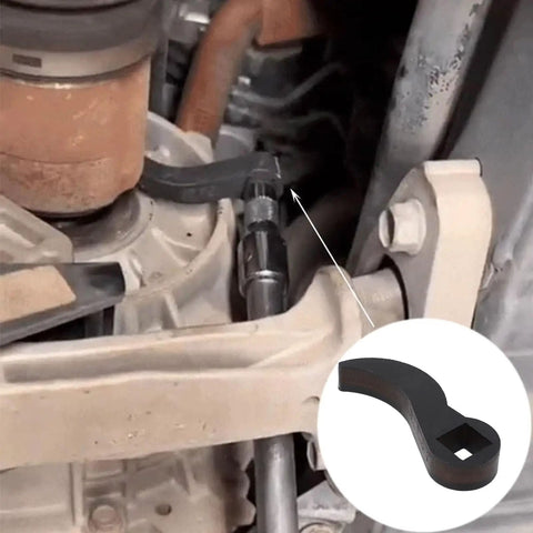 Ultra Compact Pry Bar Wrench Adapter Head For One Half Inch Drive Ratchets Half Shaft Adapter Tool in use on car part