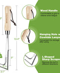 Crack Weeder 12 Inch Stainless Steel Crevice Tool With Ash Wood Handle L Shaped Sidewalk Weed Puller Spatula specifications