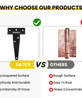 Comparison of 4 Pack Heavy Duty T Strap Gate Hinges for Barn Doors and a rusty hinge, highlighting durability and rust resistance.