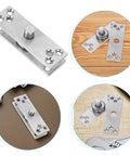 Heavy Duty Invisible Door Hinge Set 2Pcs Built Tough Stainless Steel Rotating Pivot For Smooth Quiet Opens Space Saving Hidden Pivot Door Hardware For Modern Homes, silver