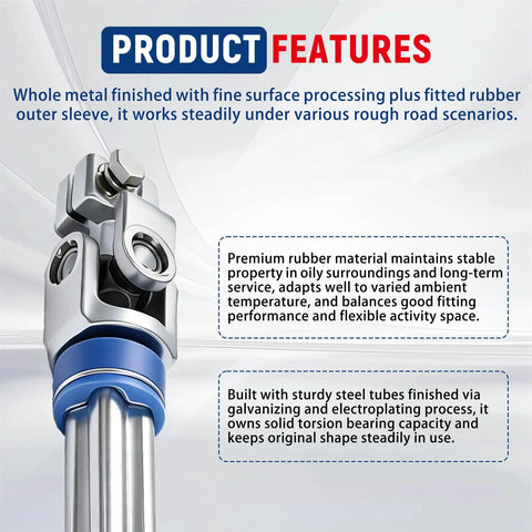 Steering Column Lower Intermediate Shaft Replacement for Ford F-150 2009 2010 2011 2012 2013 2014 and Lincoln Navigator With U-Joint Coupler Built Tough High Strength Steel and Anti Rust Protection for Long Lasting Performance, steel shaft with U-joint