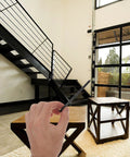 Heavy Duty Stainless Steel Cable Railing Fittings With Threaded Wire Rope End Terminals For Deck Stairs Balcony Railings shown in modern indoor setting.