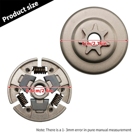 Three Eighths Pitch Seven Tooth Sprocket Clutch Drum Needle Bearing Kit for STIHL Chainsaws dimensions detail
