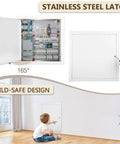 Built Tough 24 By 24 Access Panel For Drywall And Ceilings With Screwdriver Latch, stainless steel latch shown open for access.