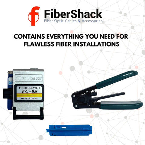 Nine In One Fiber Optic Termination Kit For FTTH Installations With Cleaver Stripper Power Meter And English Instructions Pro Grade