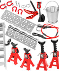 RC Crawler Dope Decoration Upgrades Kit For 1 18 TRX4M FCX18 Chevrolet K10 And 1 24 SCX24 with red metal parts and tools
