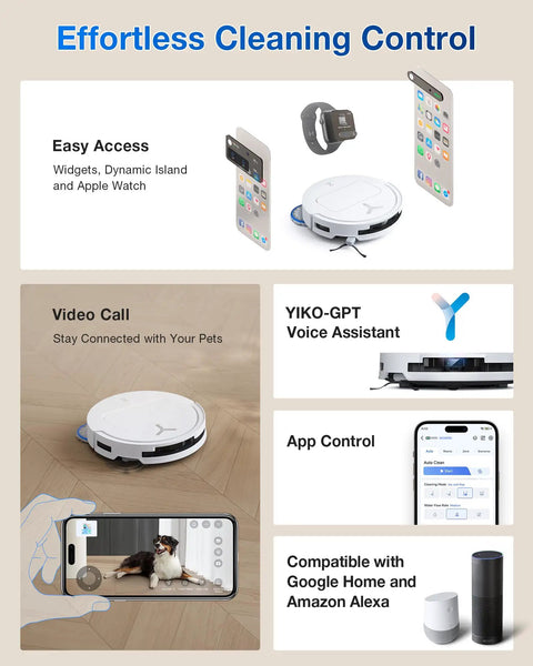 Deebot T50 Pro Omni Robot Vacuum And Mop Built For Busy Homes No Fuss Cleaning With 3.19 Inch Ultra Slim Body 15000Pa Suction features