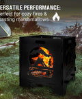 20 Inch Portable Wood Burning Fire Pit Collapsible For Camping And Backyard Use Tailgate Ready Ultra Compact Easy Assembly With Interlocking Design Great For Deck Or Patio Black