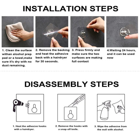 Heavy Duty Adhesive Wall Hooks For Kitchen And Bathroom Organization 16 Pack Stainless Steel No Drill Sticky Hangers With No Sweat Install And Knockout Hold Damage Free Setup