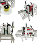 Automatic Foam Box Side Sealing Machine 110V Built Tough Rubber Conveyor Belt Package Tape Sealer for Insulated Coolers in action.
